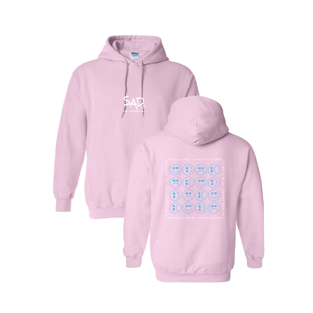 Pastel pink 2024 and blue hoodie