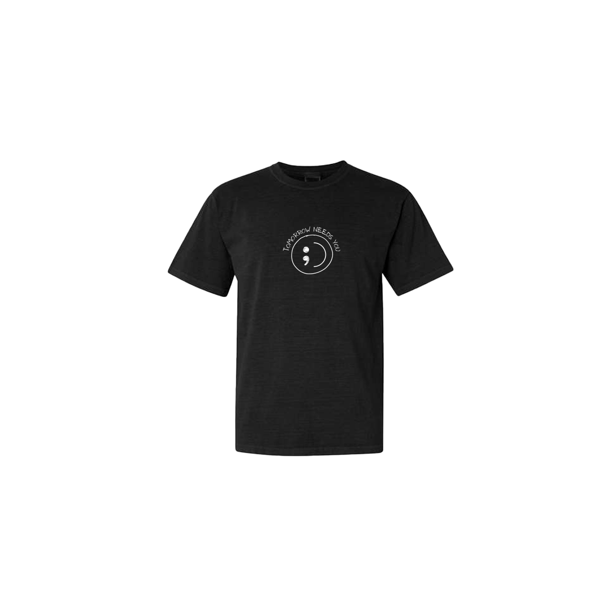 Tomorrow Needs You Embroidered Black Tshirt - Mental Health Awareness Clothing