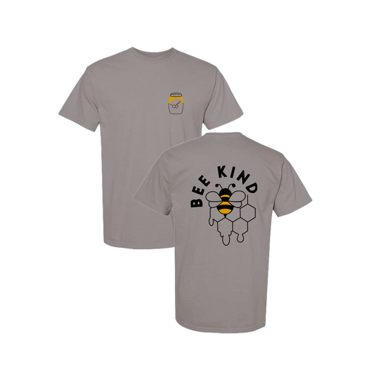 Bee Kind Honey Pot Screen Printed Grey T-shirt - Mental Health Awareness Clothing