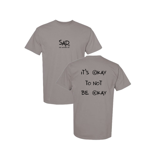 It's Okay To Not Be Okay Screen Printed Grey T-shirt - Mental Health Awareness Clothing