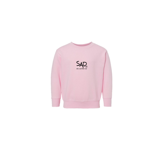 Stay Another Day Logo Screen Printed Pink Toddler Crewneck