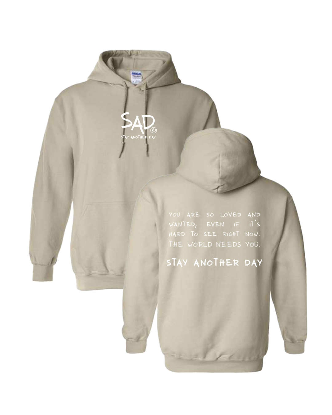Stay Another Day Message Screen Printed Hoodie