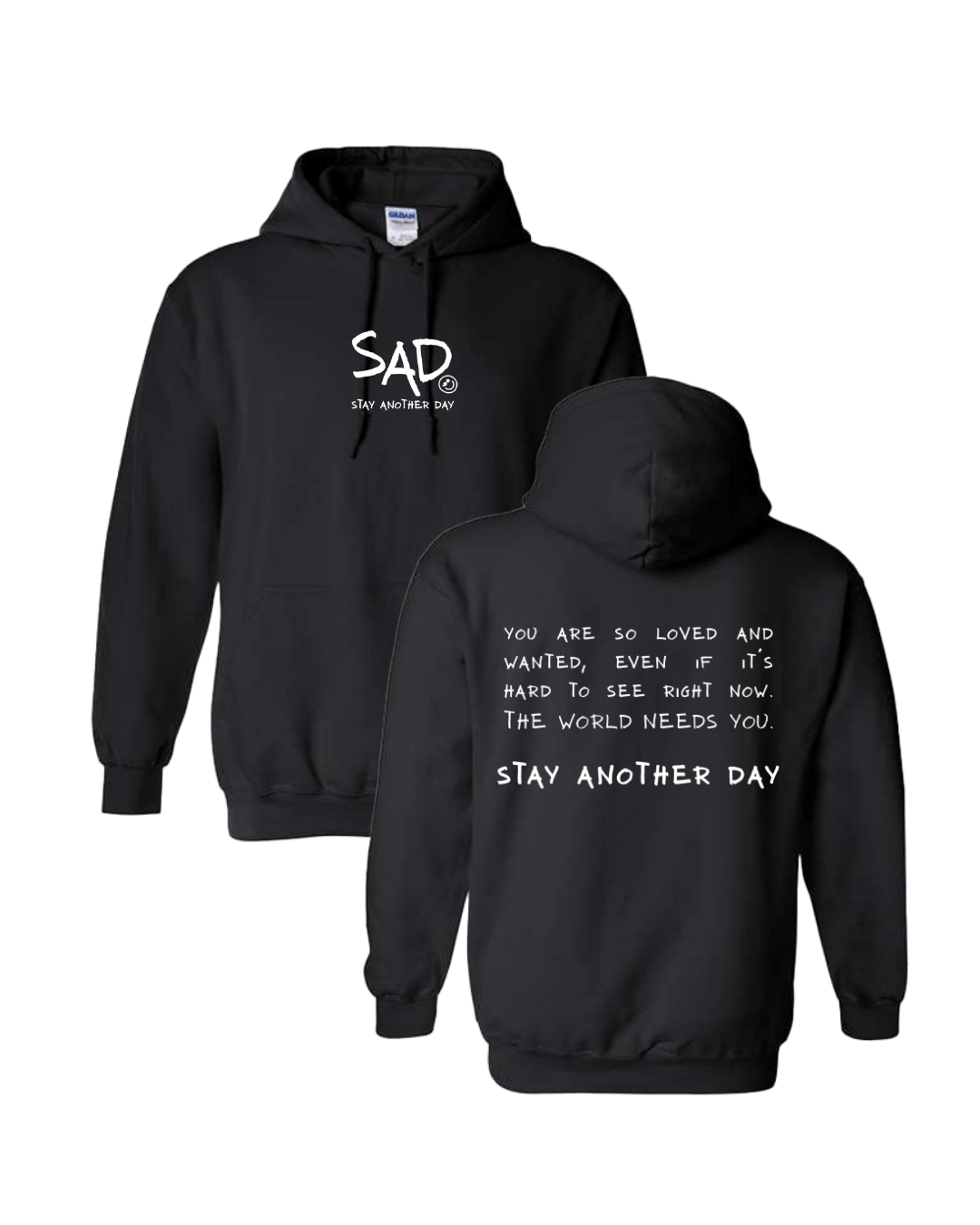 Stay Another Day Message Screen Printed Hoodie