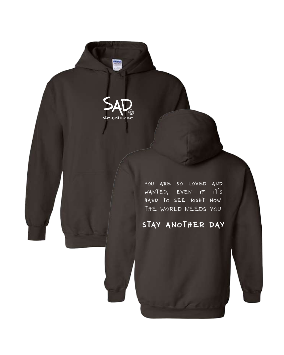 Stay Another Day Message Screen Printed Hoodie