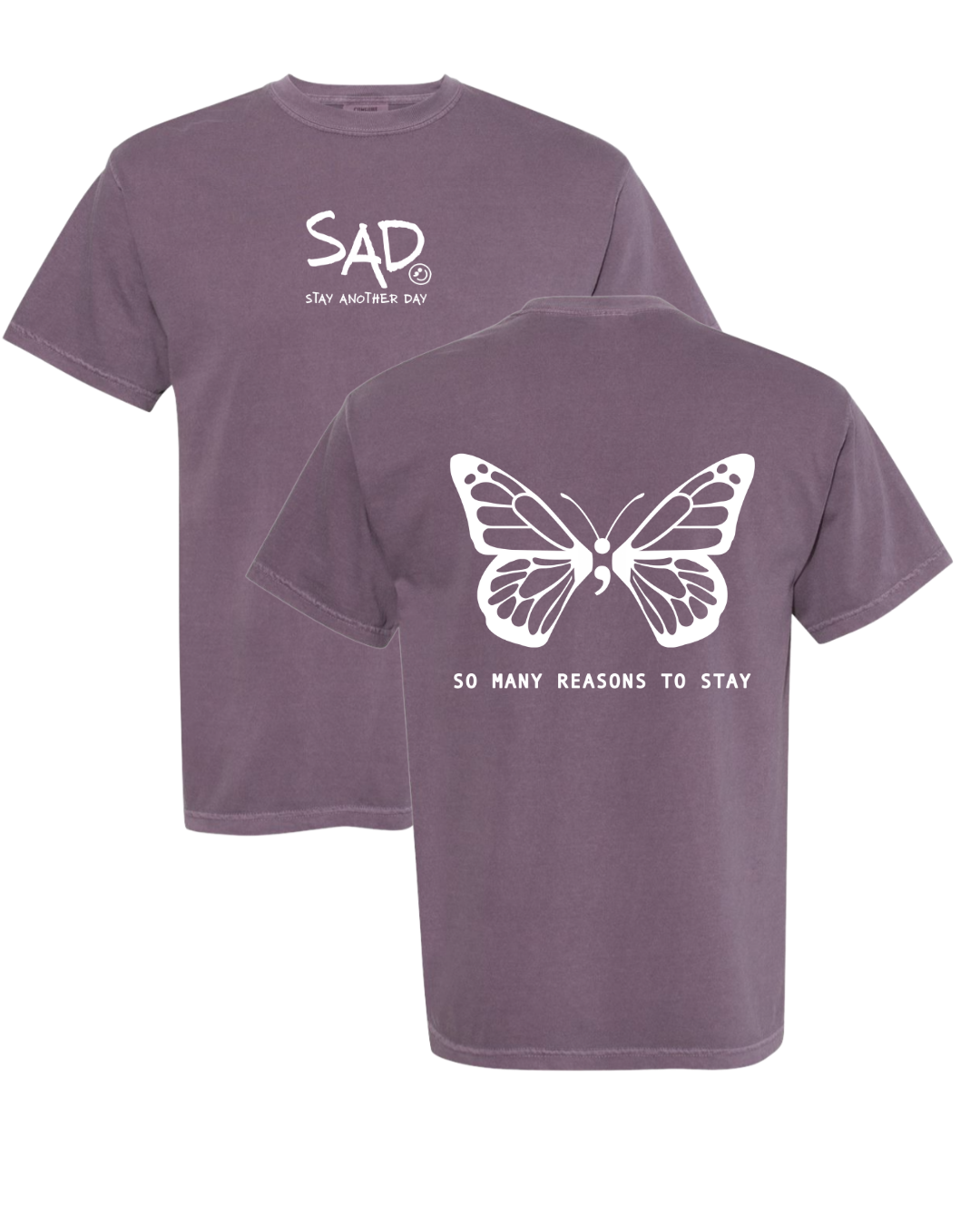 SUMMER DROP So Many Reasons To Stay Butterfly Screen Printed T-shirt