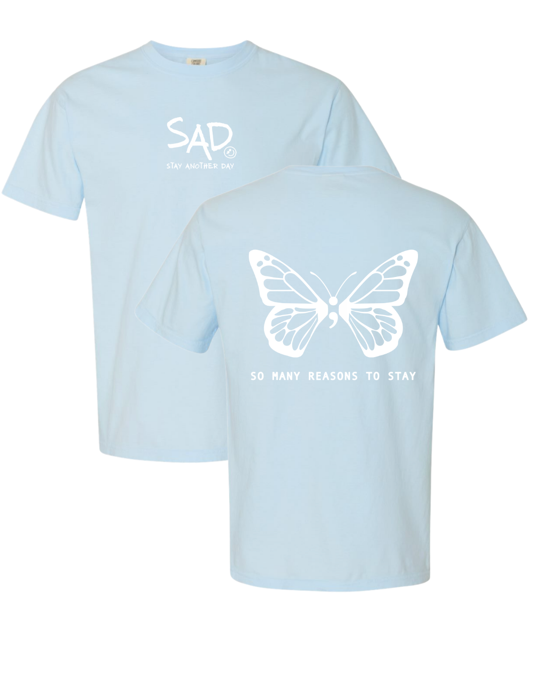 SUMMER DROP So Many Reasons To Stay Butterfly Screen Printed T-shirt