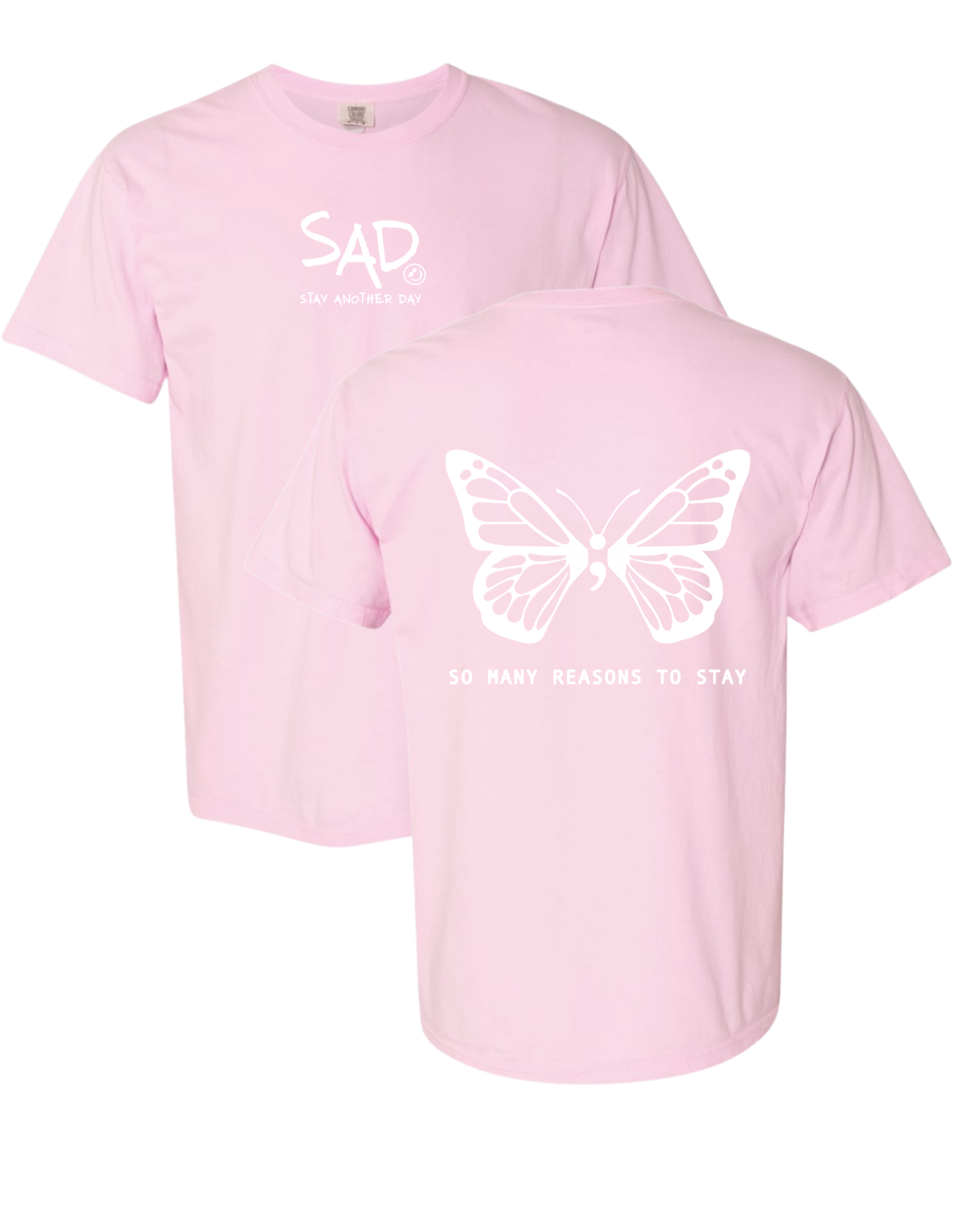 SUMMER DROP So Many Reasons To Stay Butterfly Screen Printed T-shirt