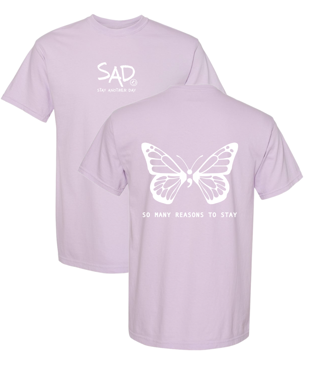 SUMMER DROP So Many Reasons To Stay Butterfly Screen Printed T-shirt