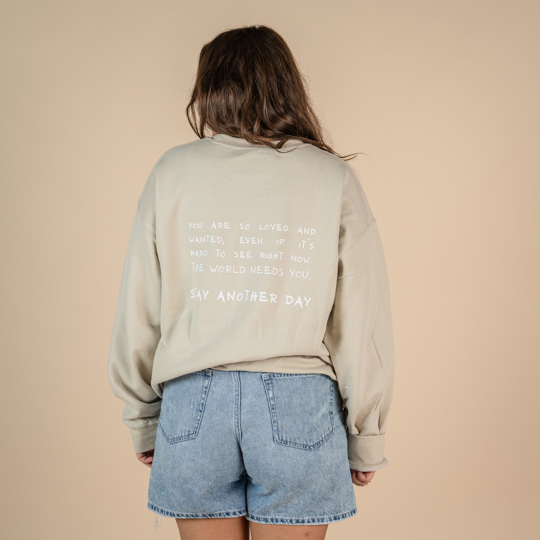 Stay Another Day Message Screen Printed Crewneck