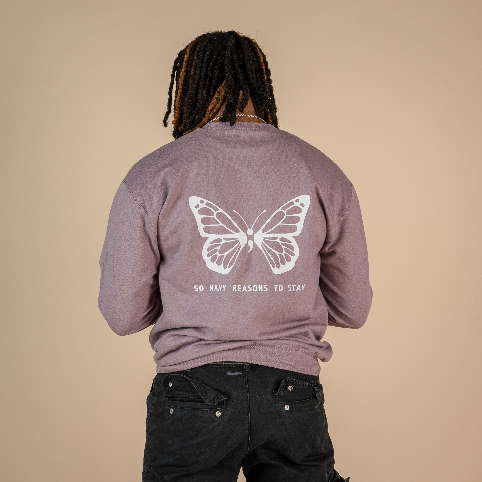 So Many Reasons To Stay Butterfly Screen Printed Crewneck