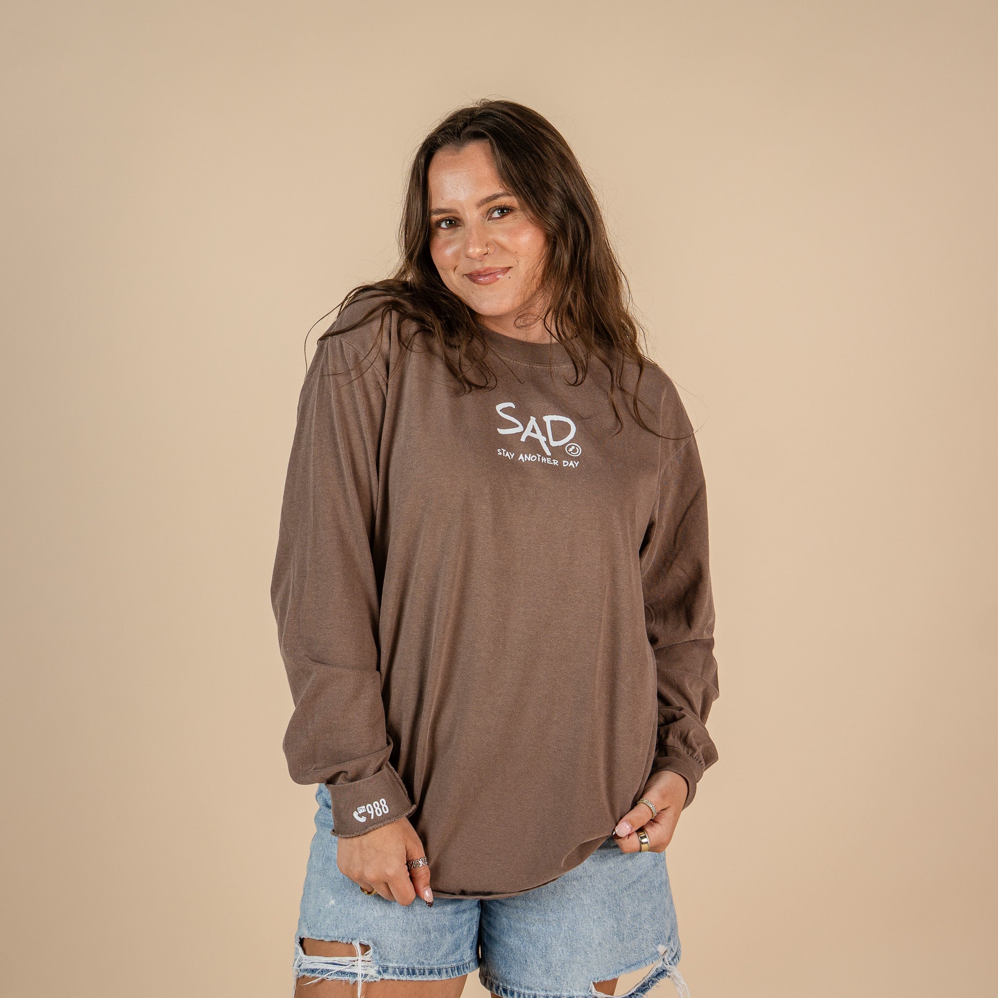 Stay Another Day Bubble Print Long Sleeve