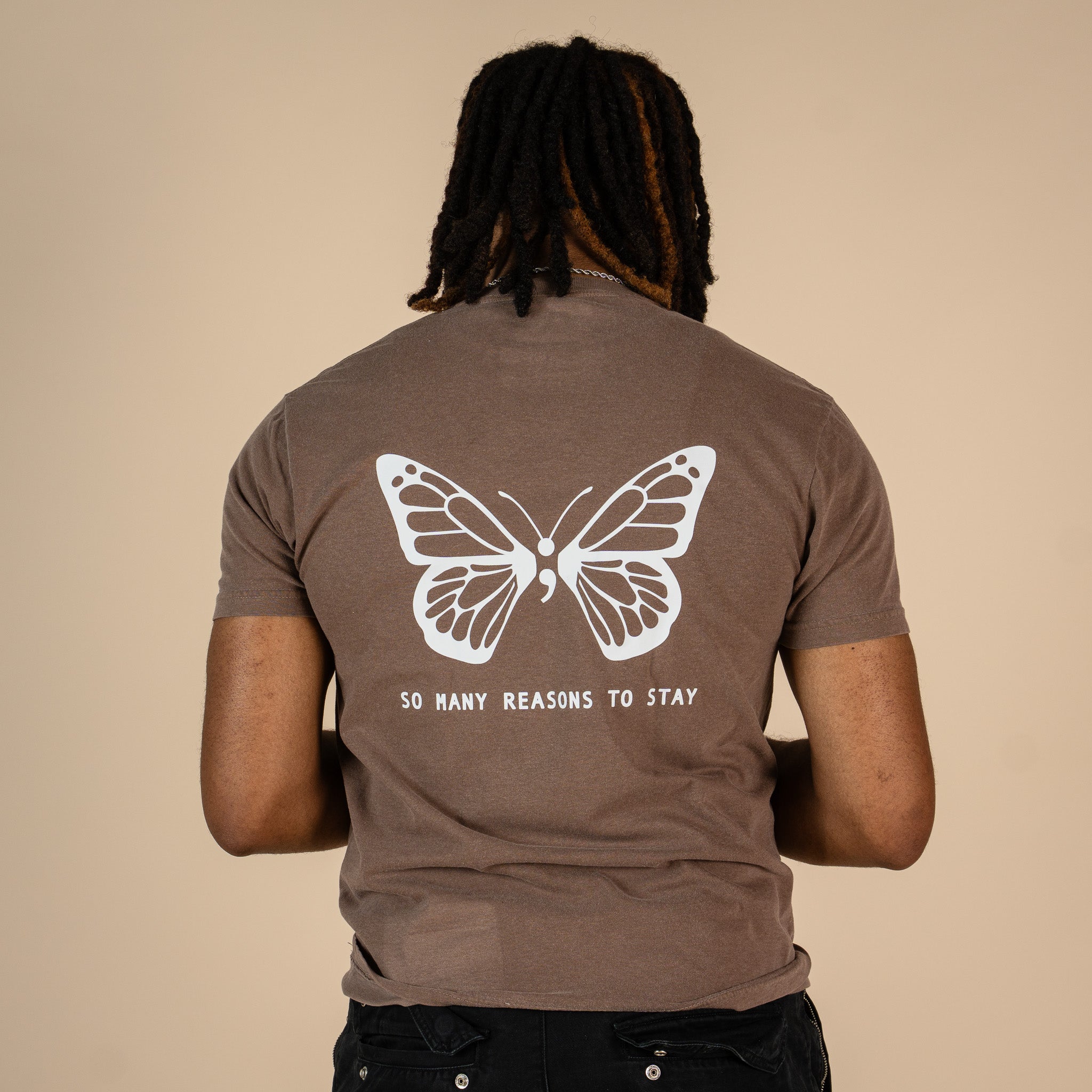 So Many Reasons To Stay Butterfly Screen Printed T-shirt