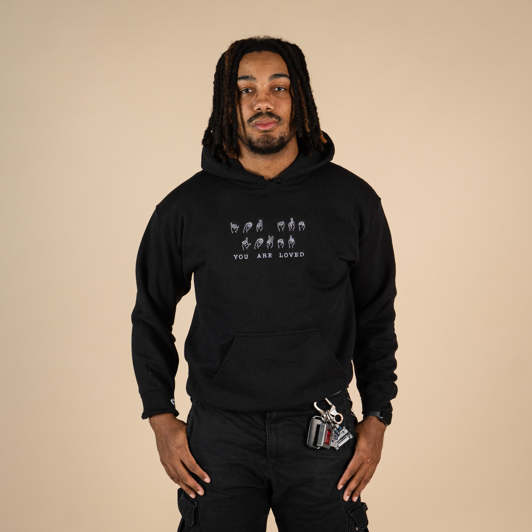 You Are Loved Sign Language Embroidered Hoodie