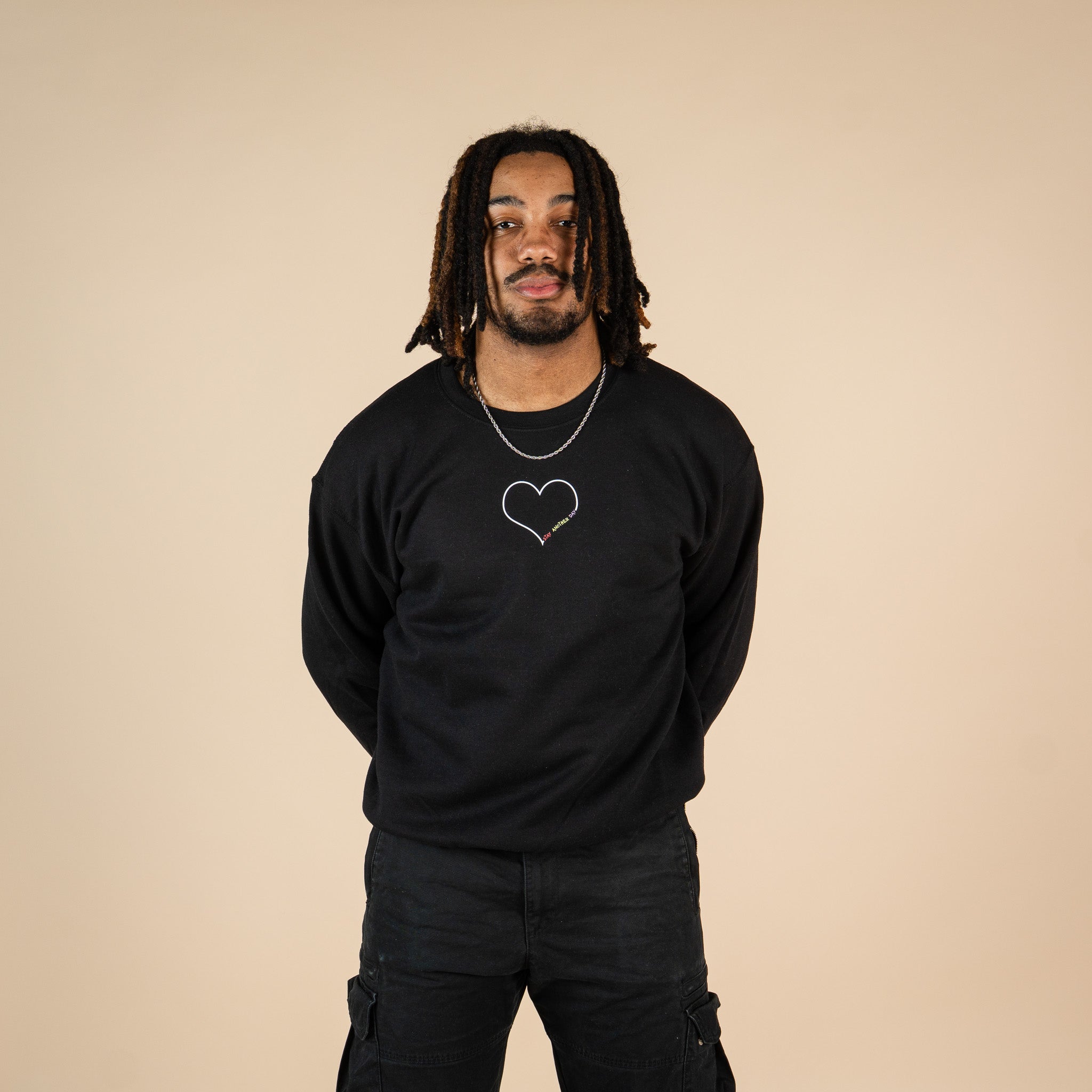 Stay Another Day Layered Rainbow Screen Printed Crewneck