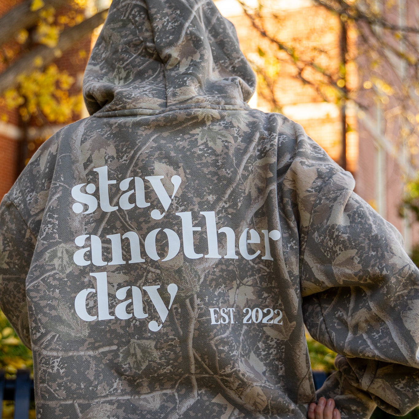 Stay Another Day Camo Premium Hoodie