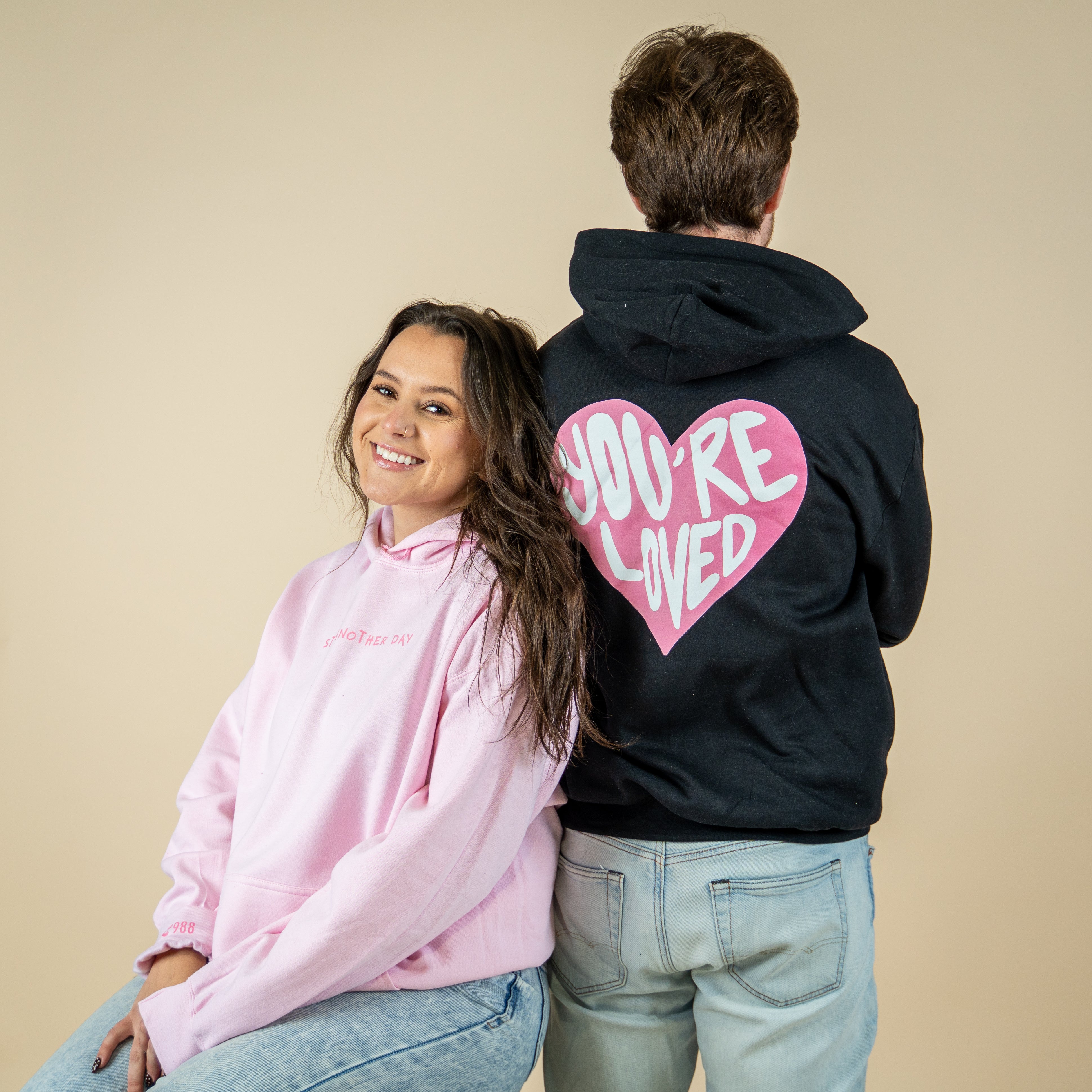 Valentines Day Collection Printed Hoodie (Pink Heart)