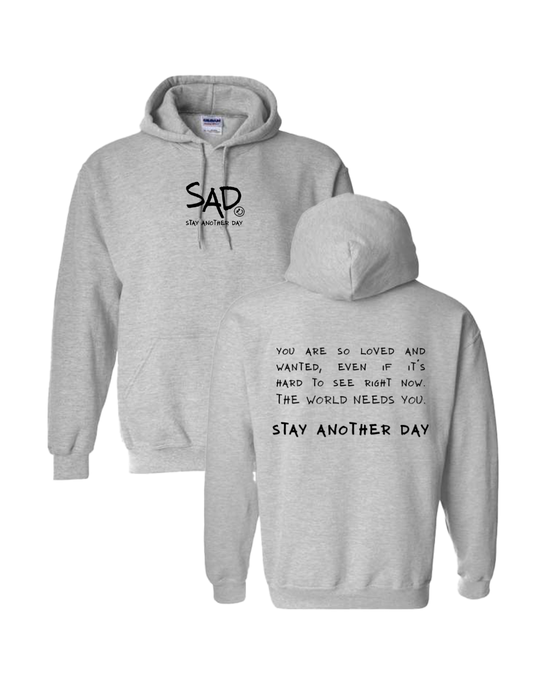 Stay Another Day Message Screen Printed Hoodie