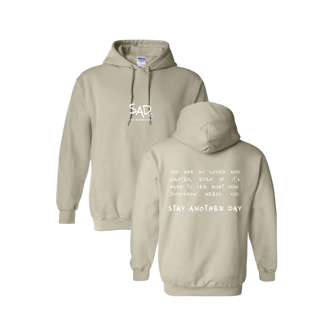 Stay Another Day Message Screen Printed Hoodie