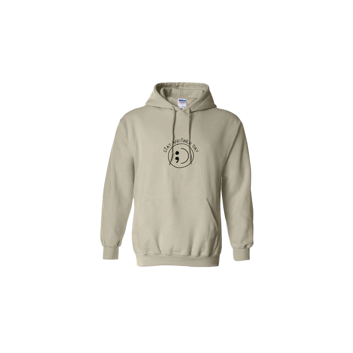 Stay Another Day Smiley Face Embroidered Hoodie