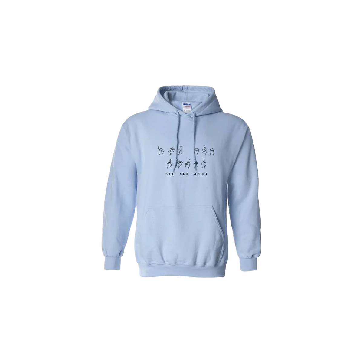 You Are Loved Sign Language Embroidered Hoodie