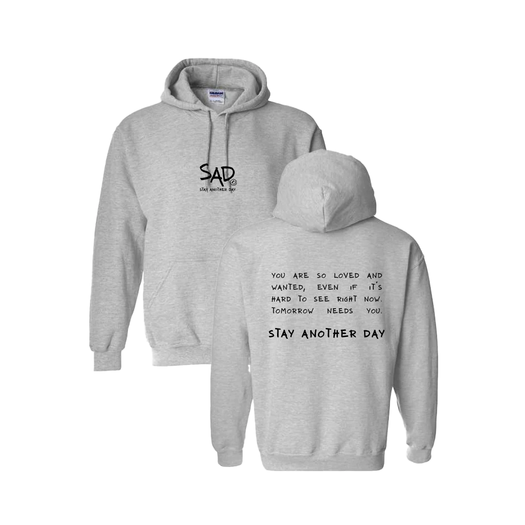 Stay Another Day Message Screen Printed Hoodie
