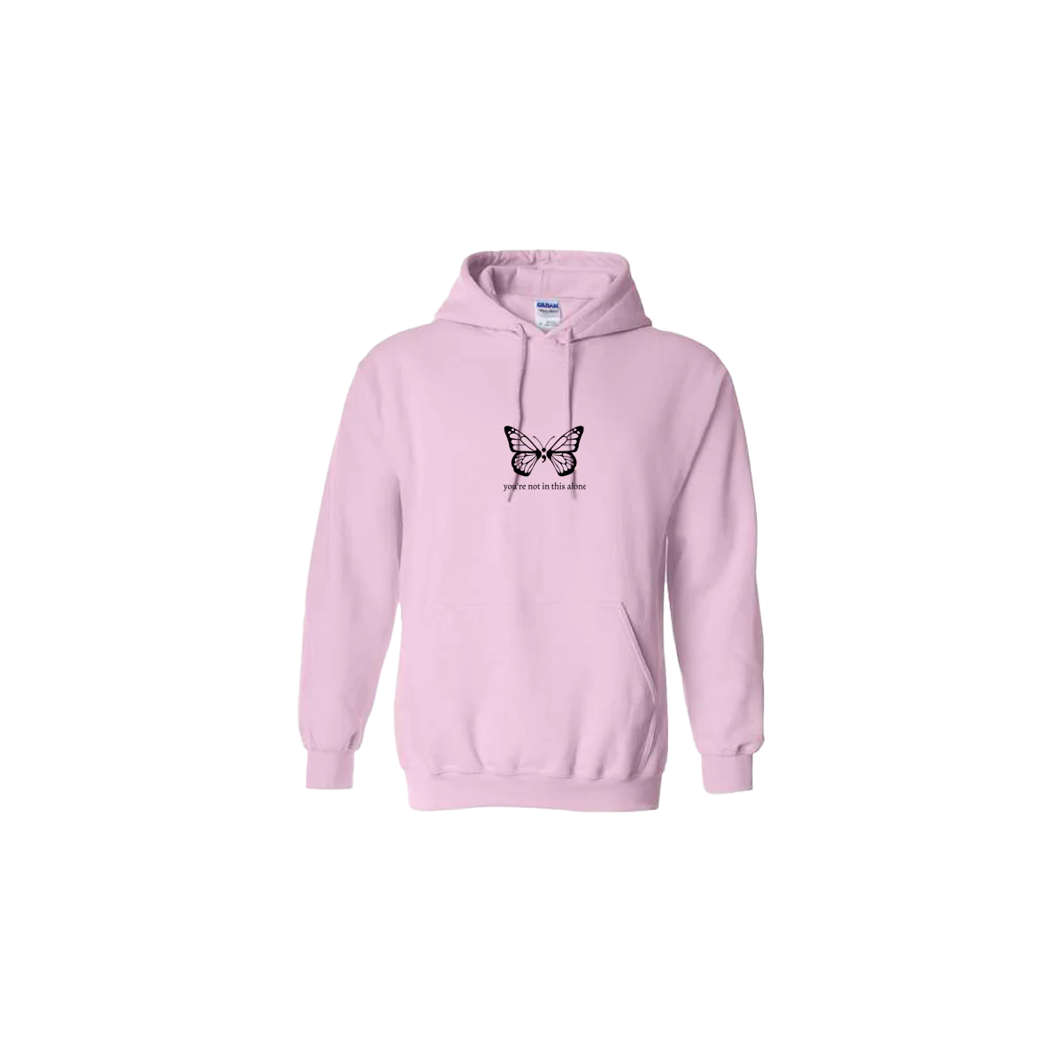 You're Not In This Alone Butterfly Embroidered Hoodie