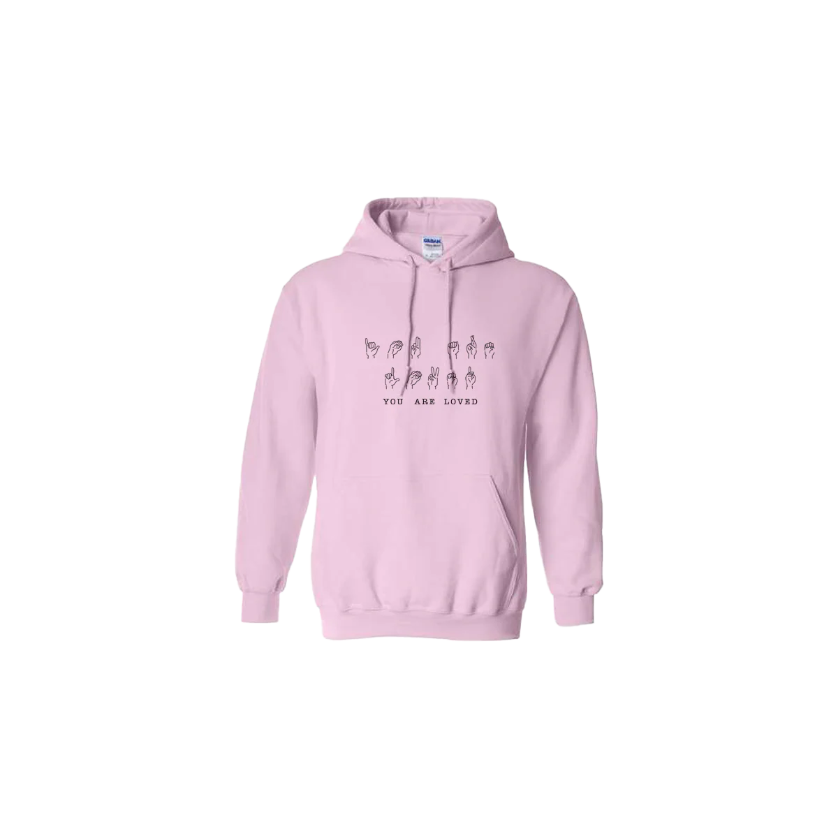 You Are Loved Sign Language Embroidered Hoodie