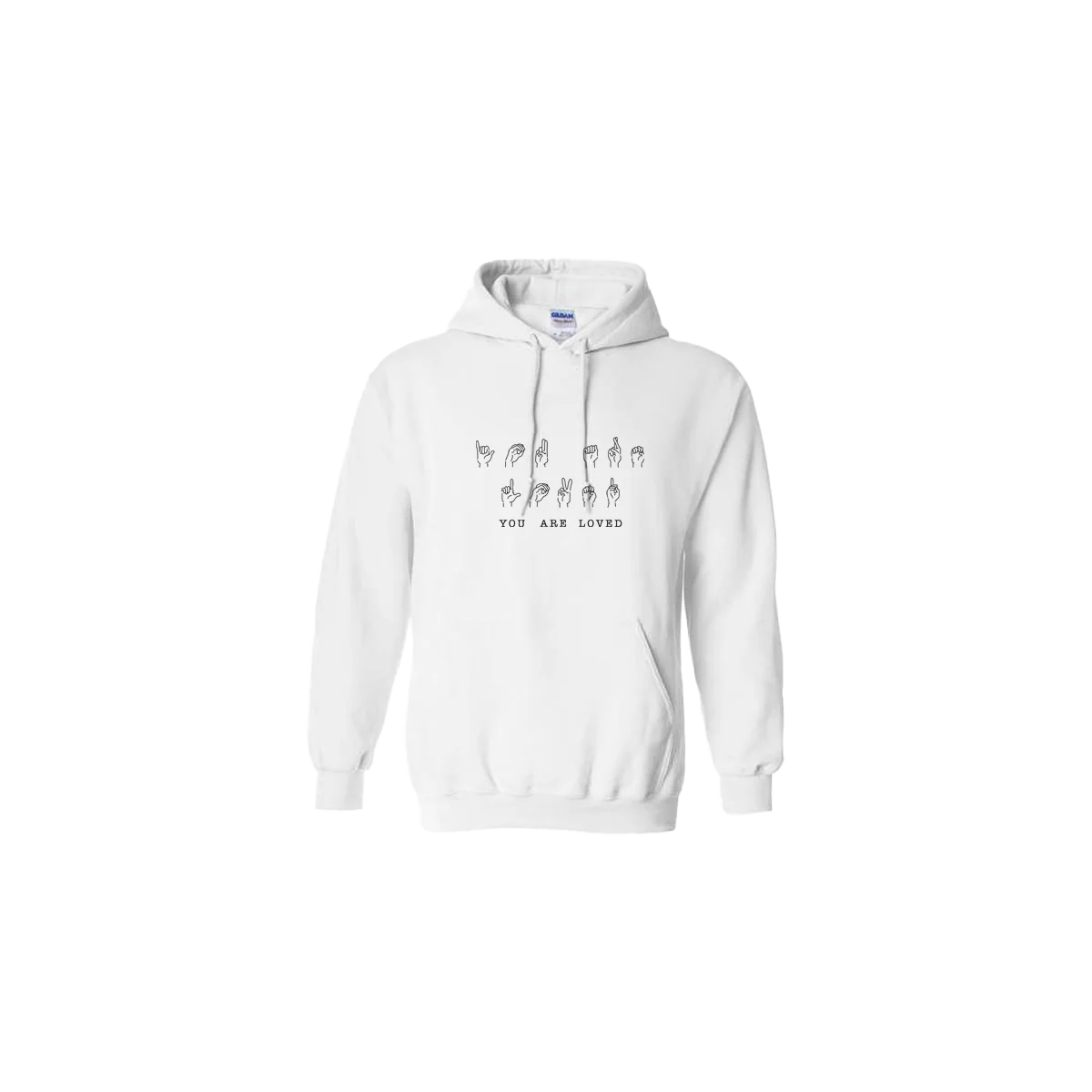 You Are Loved Sign Language Embroidered Hoodie