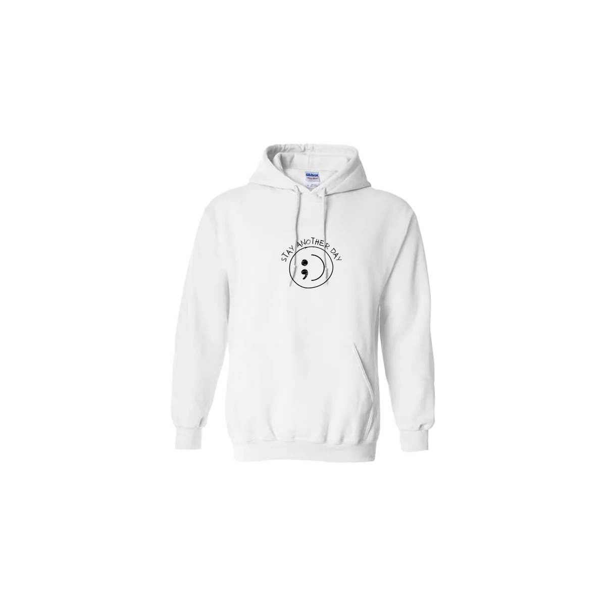 Stay Another Day Smiley Face Embroidered Hoodie