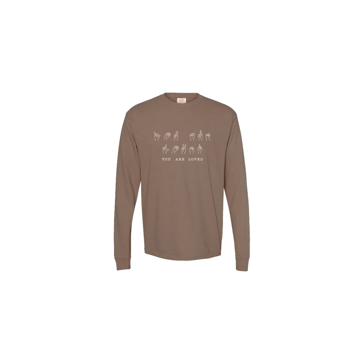 You Are Loved Sign Language Embroidered Long Sleeve T-shirt