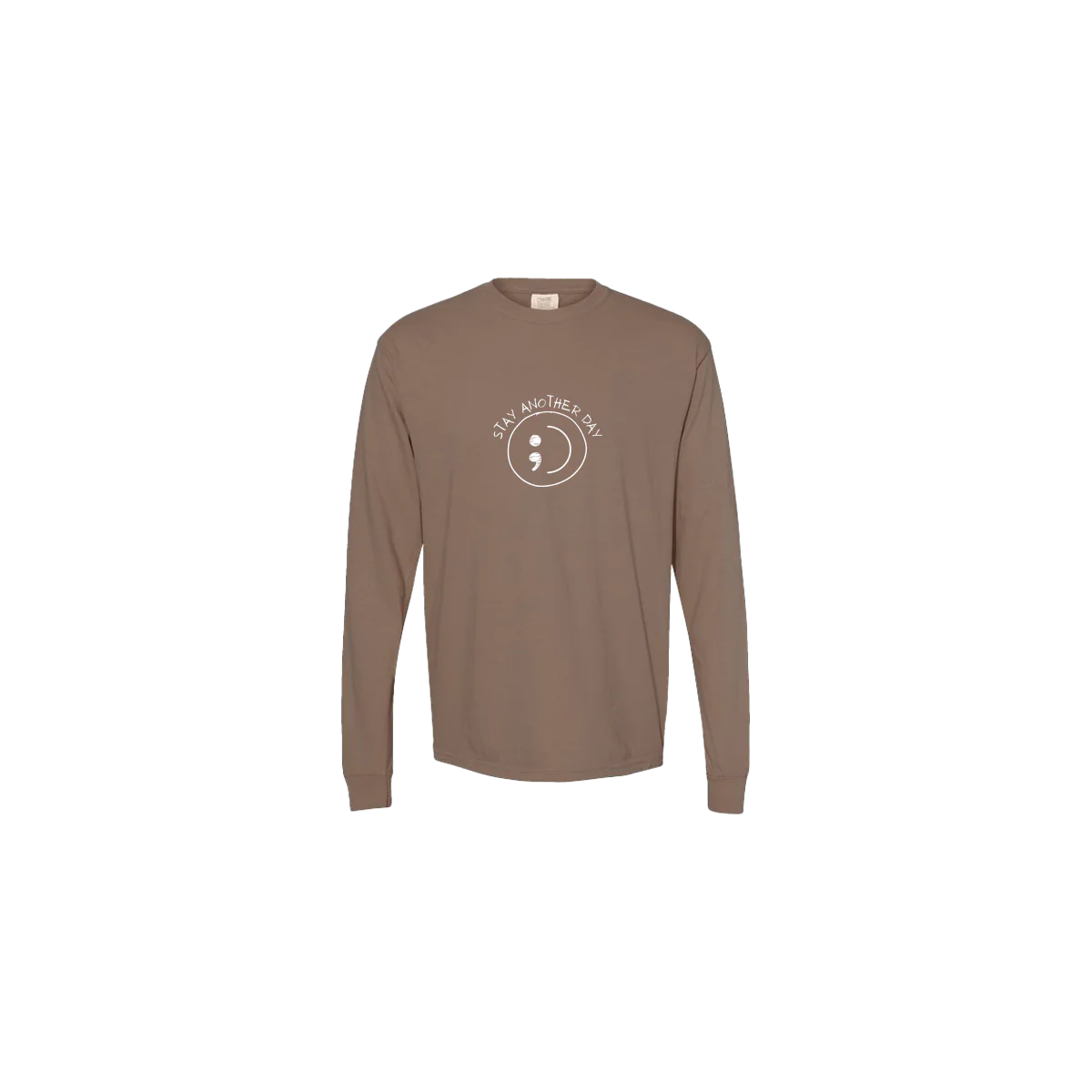 Stay Another Day Smiley Face Embroidered Long Sleeve T-shirt