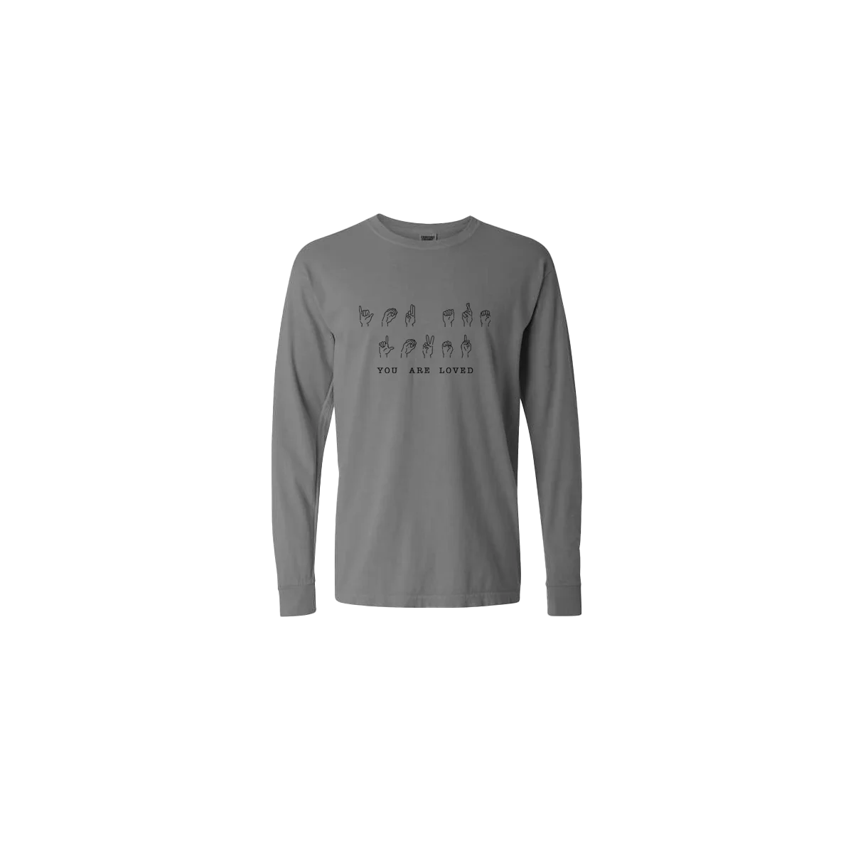 You Are Loved Sign Language Embroidered Long Sleeve T-shirt