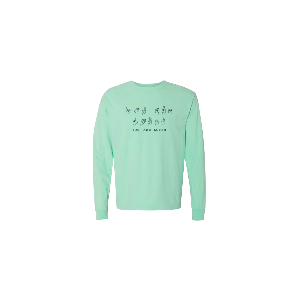 You Are Loved Sign Language Embroidered Long Sleeve T-shirt