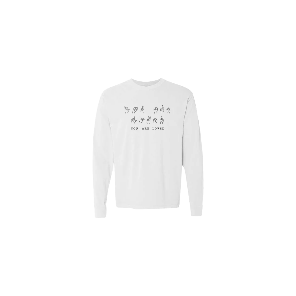 You Are Loved Sign Language Embroidered Long Sleeve T-shirt