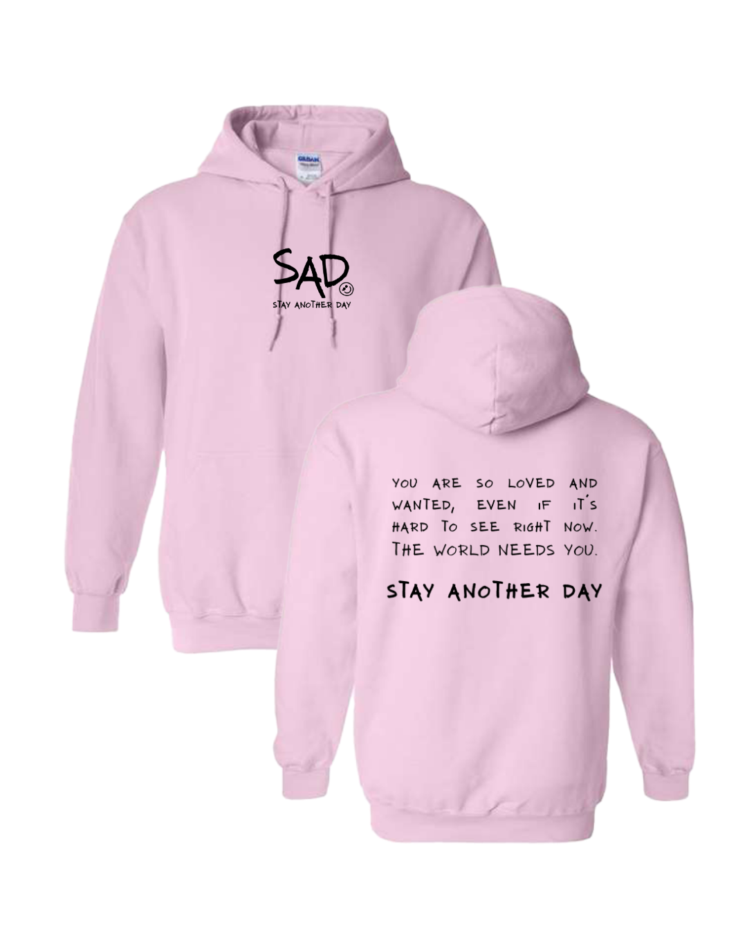 Stay Another Day Message Screen Printed Hoodie