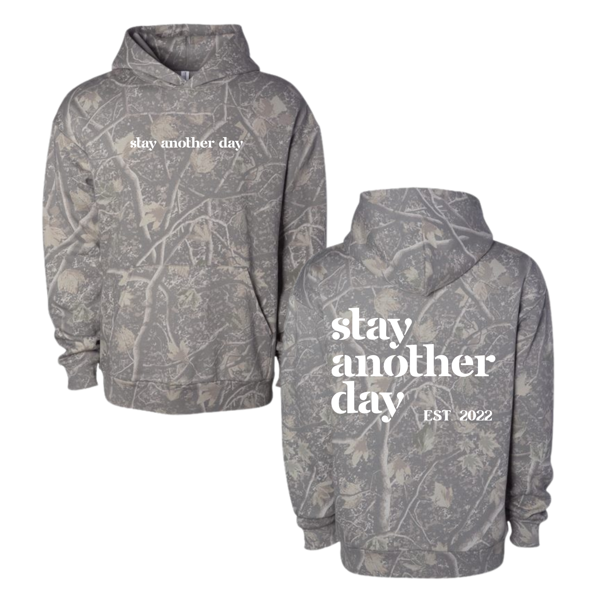 Stay Another Day Premium Camo Hooded Sweatshirt