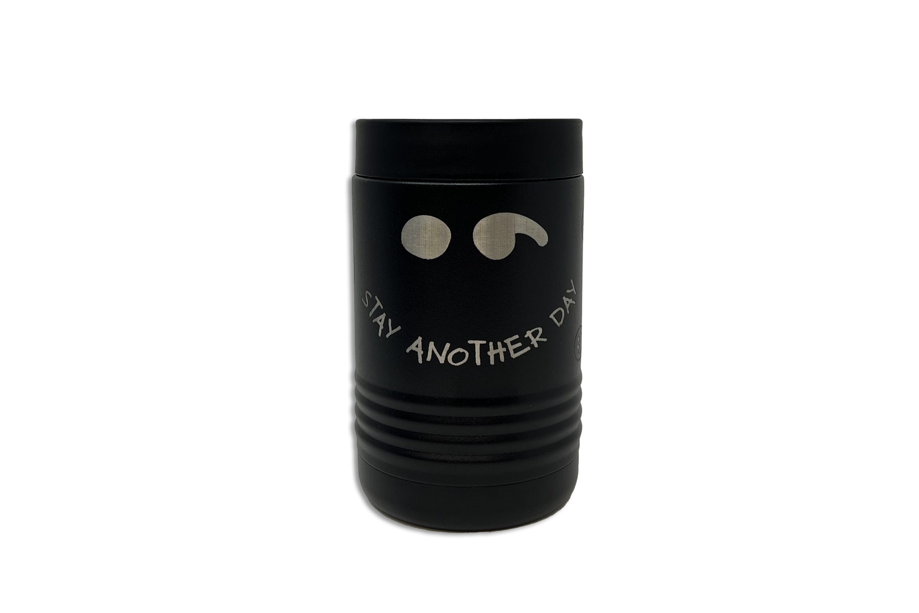 12oz Stay Another Day Smiley Full Wrap Engraved Koozie