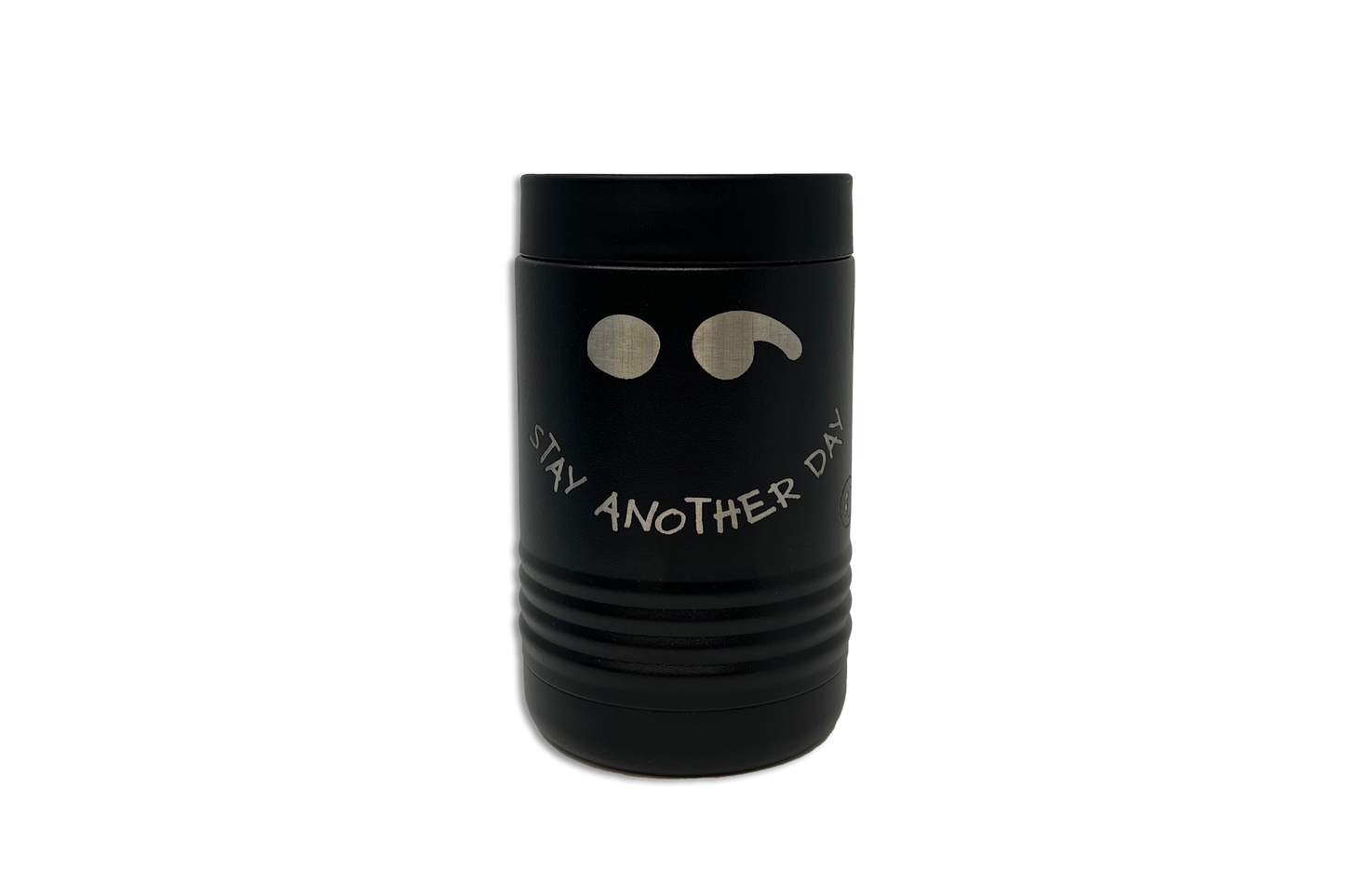 12oz Stay Another Day Smiley Full Wrap Engraved Koozie