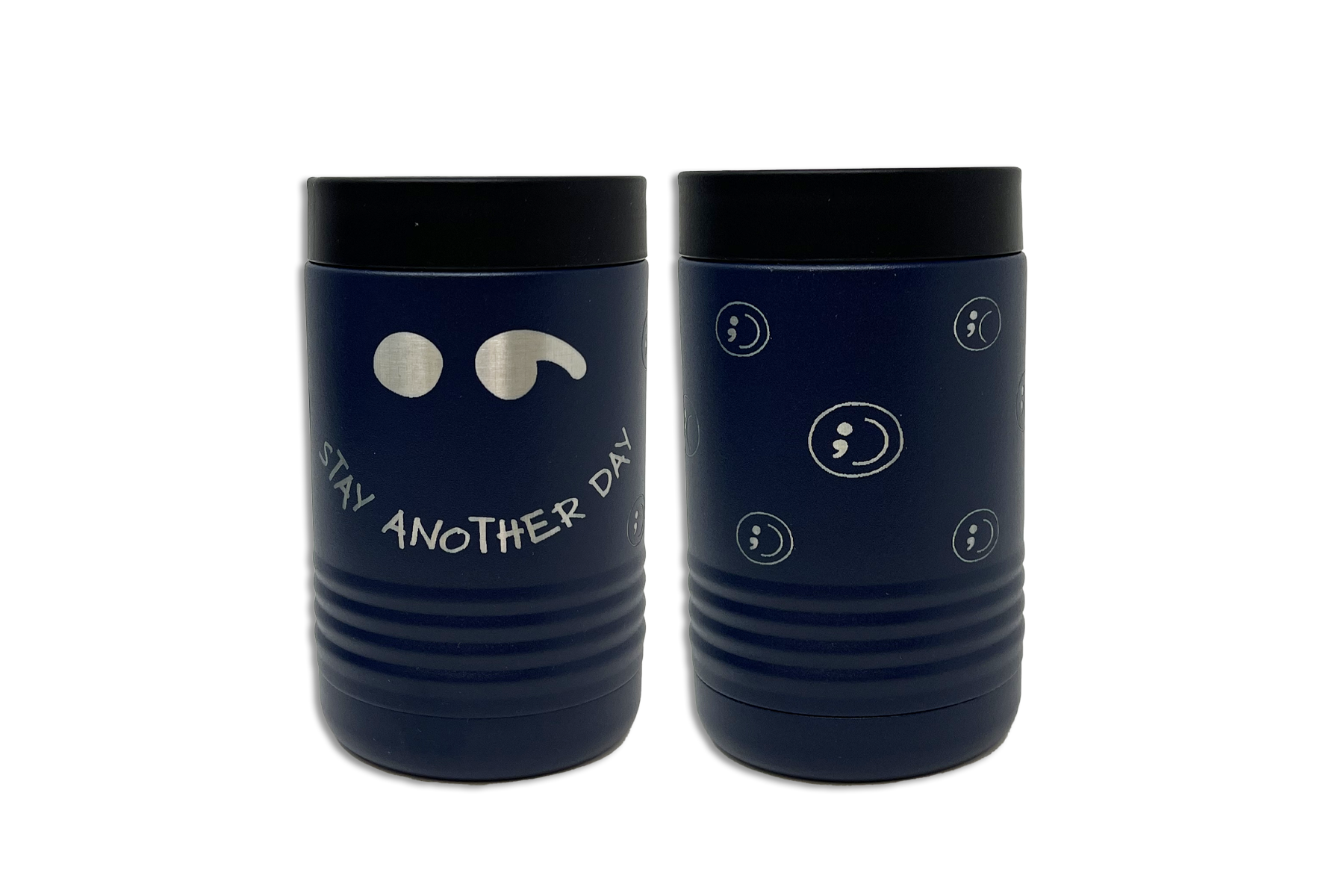 12oz Stay Another Day Smiley Full Wrap Engraved Koozie