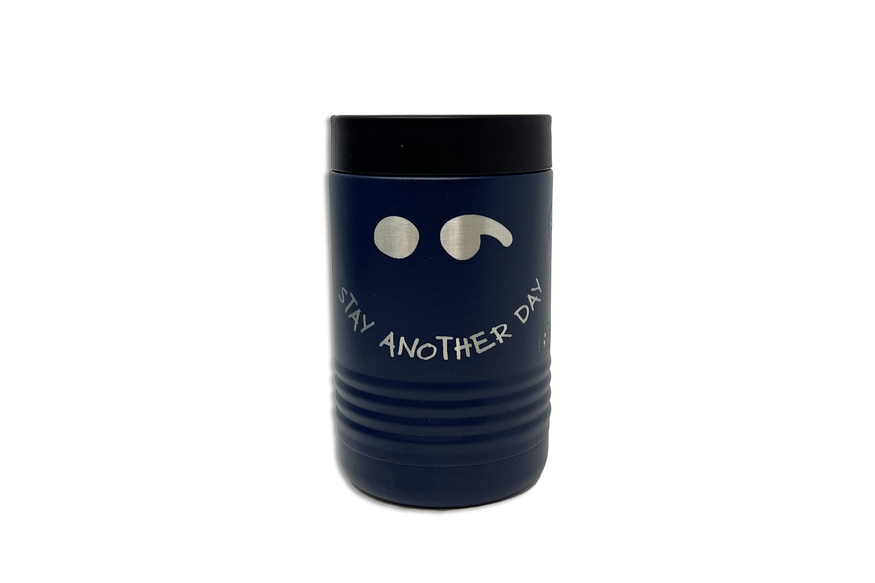 12oz Stay Another Day Smiley Full Wrap Engraved Koozie