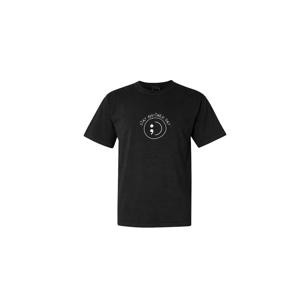 Stay Another Day Smiley Face Embroidered T-shirt