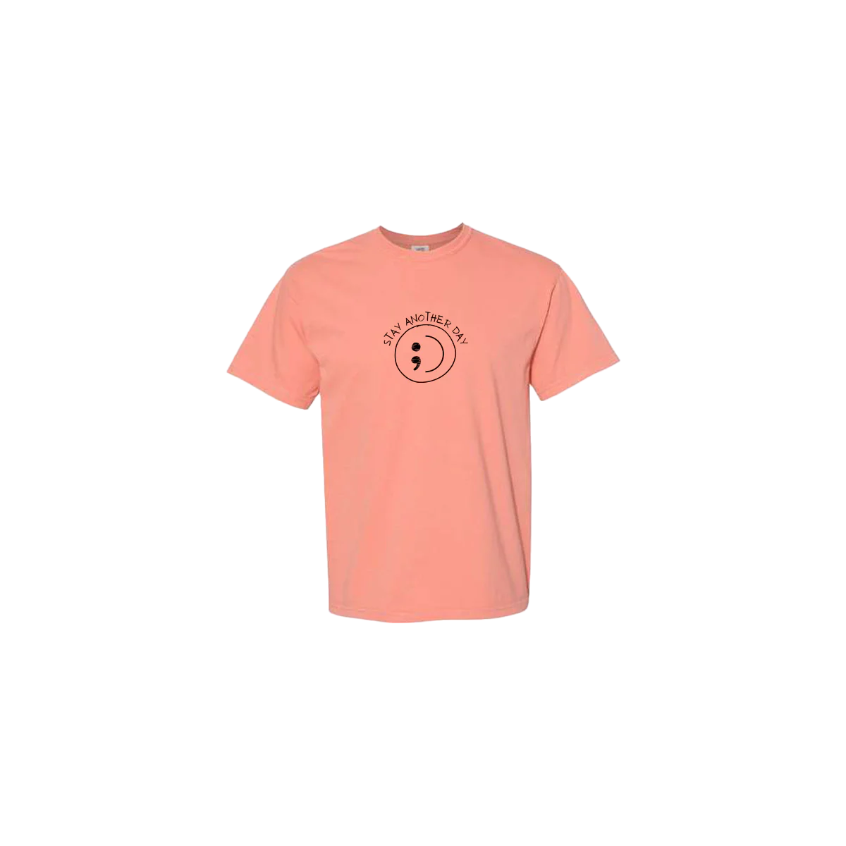 Stay Another Day Smiley Face Embroidered T-shirt