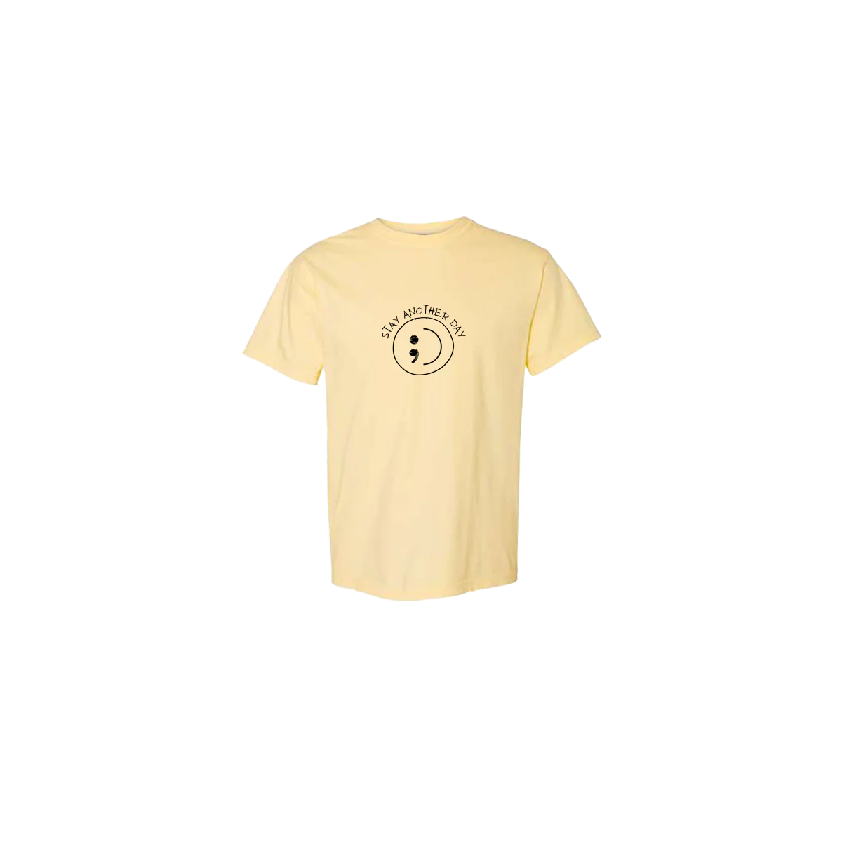 Stay Another Day Smiley Face Embroidered T-shirt