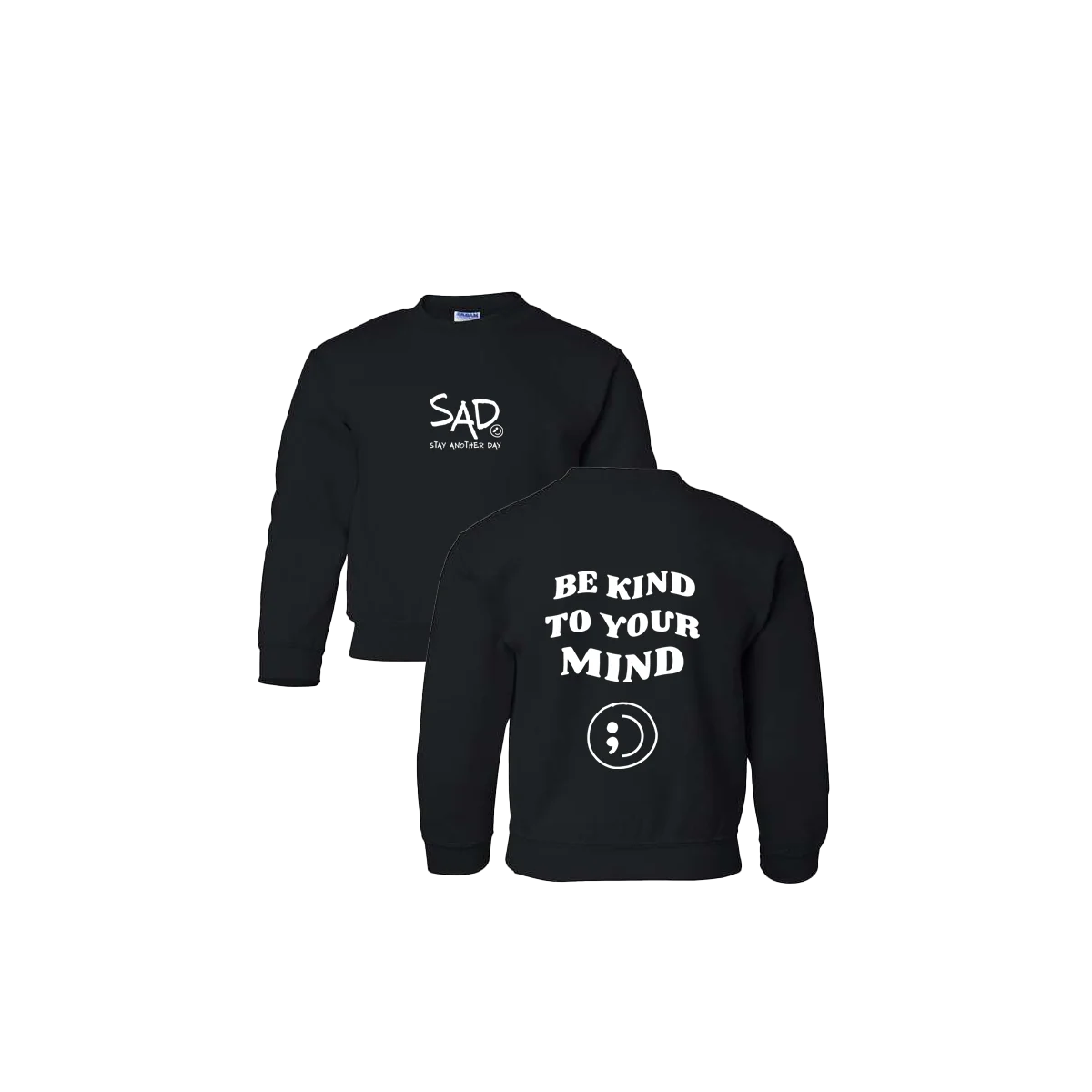 Be Kind To Your Mind Screen Printed Youth Crewneck
