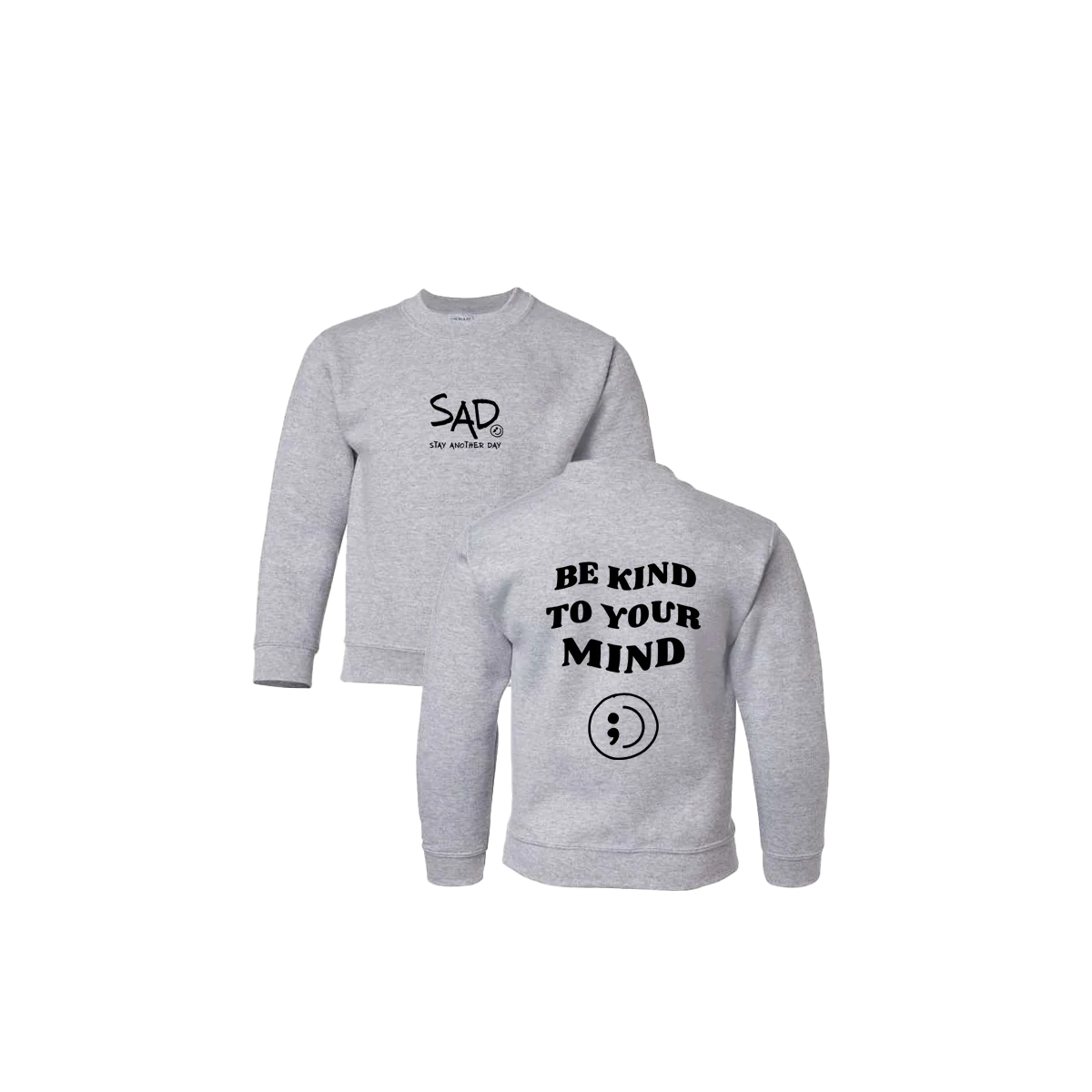 Be Kind To Your Mind Screen Printed Youth Crewneck