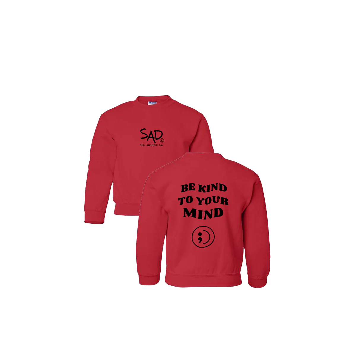 Be Kind To Your Mind Screen Printed Youth Crewneck
