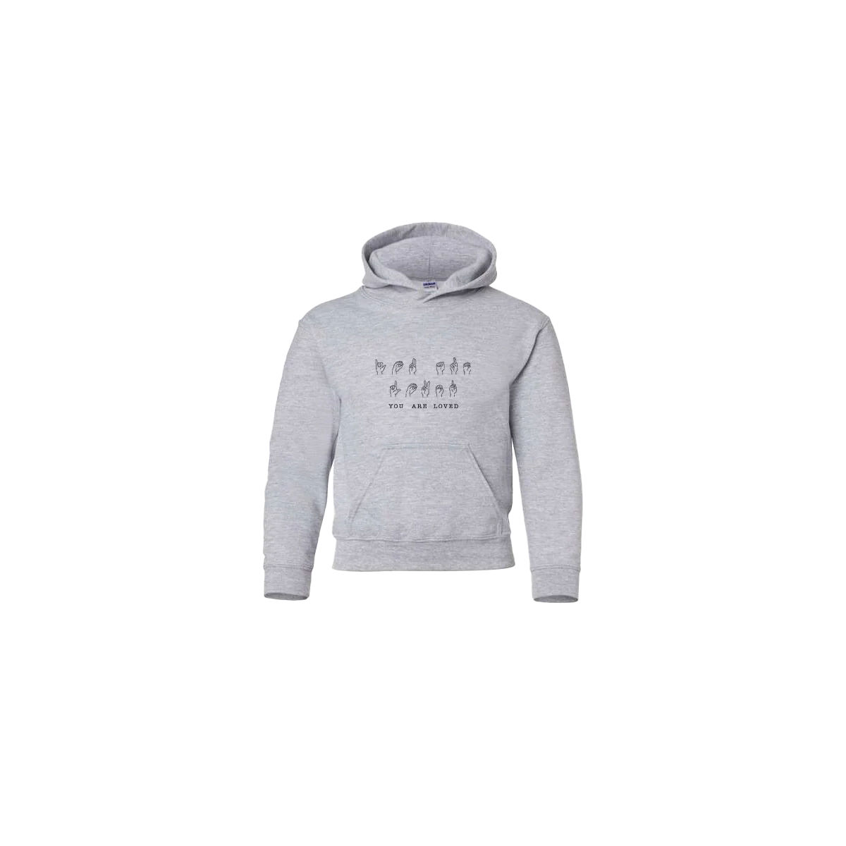 You Are Loved Sign Language Embroidered Youth Hoodie
