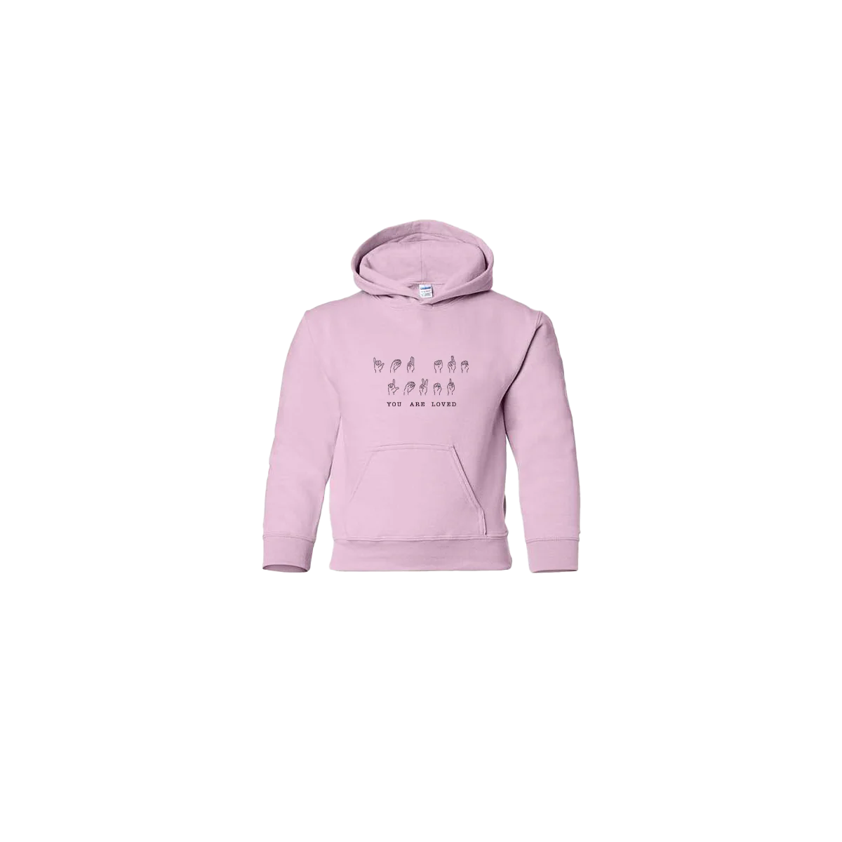You Are Loved Sign Language Embroidered Youth Hoodie