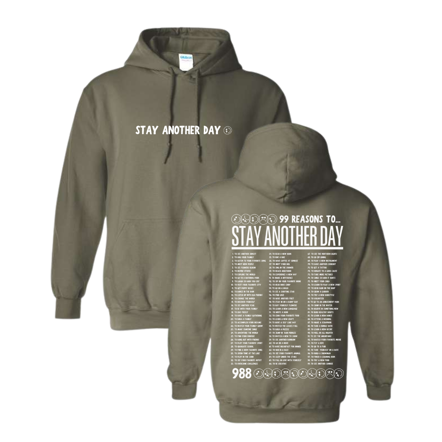 Limited Edition Fall Collection - 99 Reasons Army Green Sweatshirt