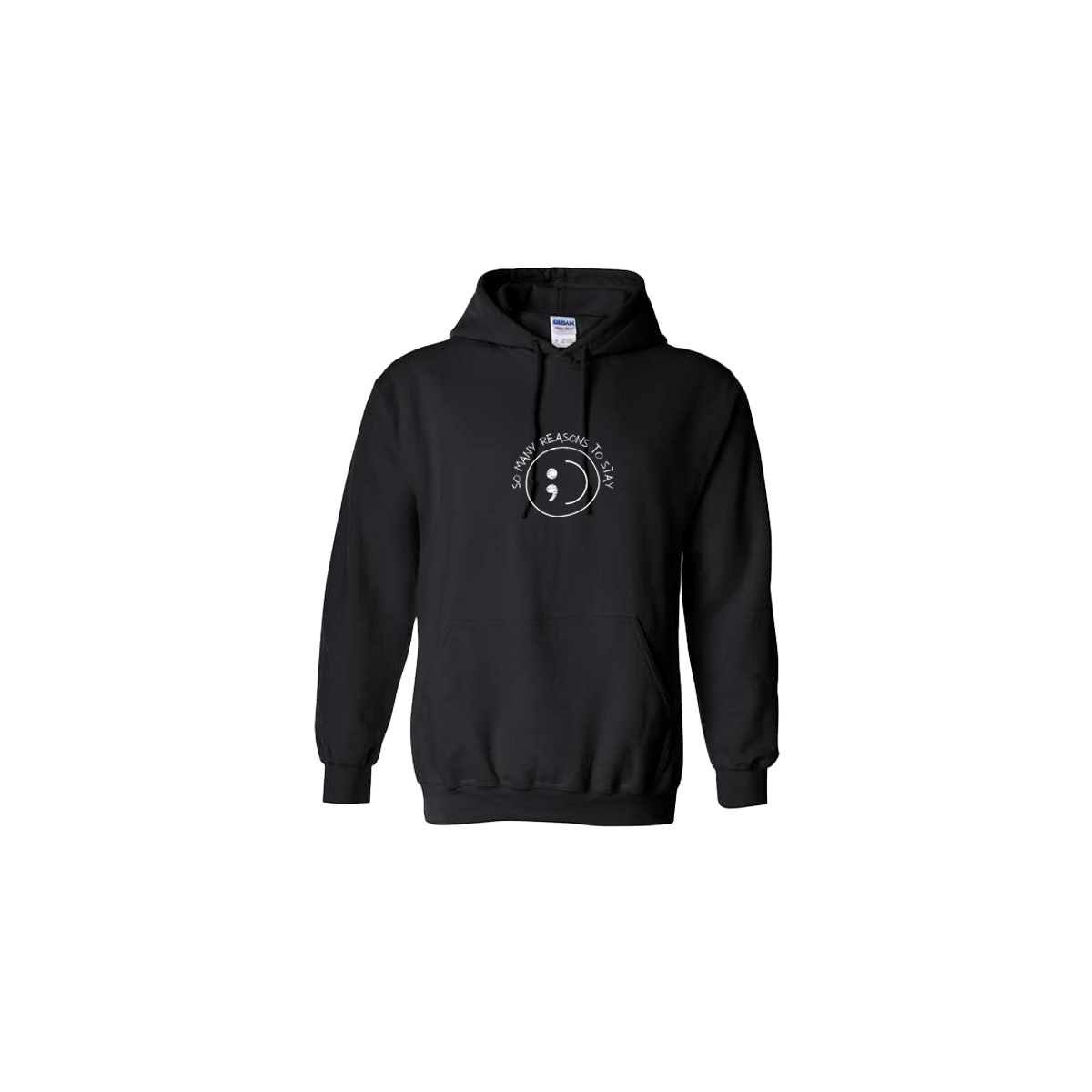 So Many Reasons to Stay Embroidered Black Hoodie - Mental Health Awareness Clothing